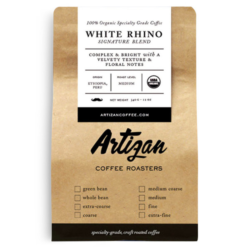 Organic White Rhino Espresso Blend Artizan Coffee Roasters